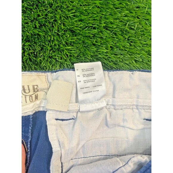 True Nation Men's Stretch Flat Front Chino  Blue Shorts Size 44 9" Big & Tall - Picture 3 of 8